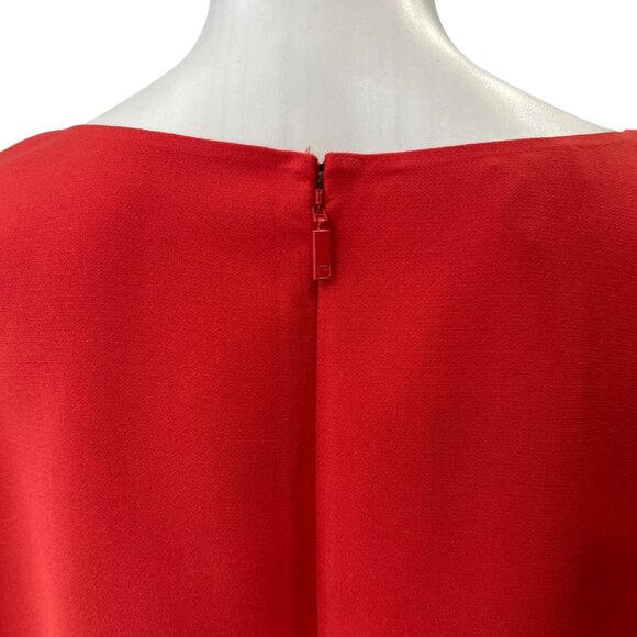 $398 NWT Lafayette 148 RARE Red Salsa Tiered Layered Blouse Top size XL - Picture 4 of 7